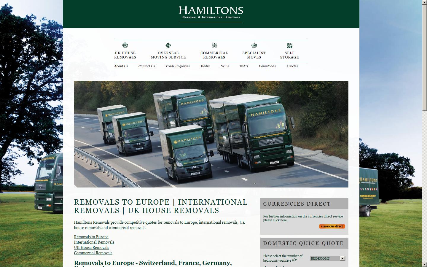 Hamiltons Removals Website