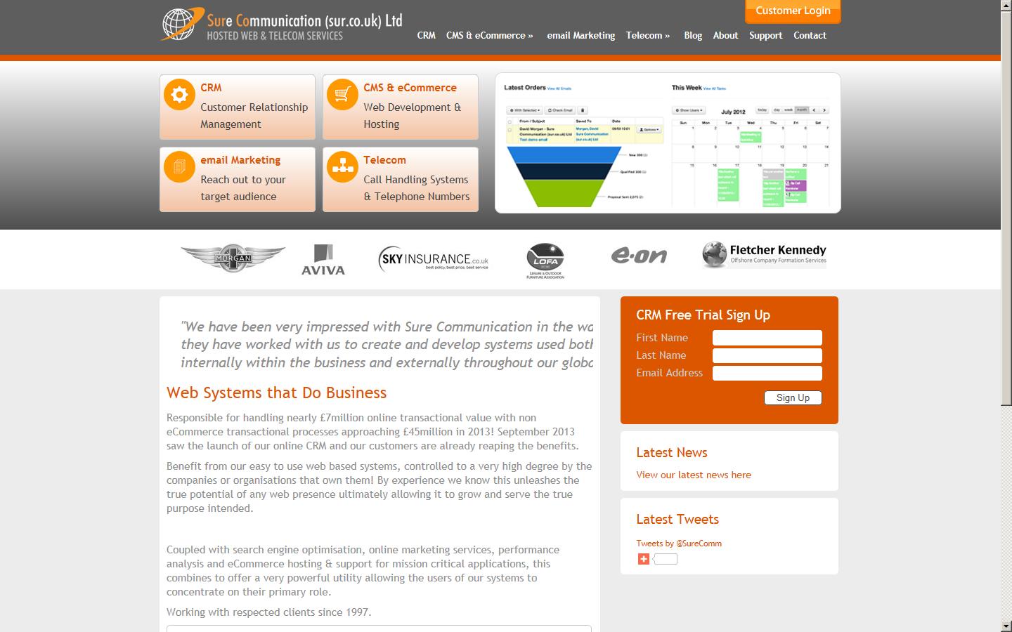 Sure Communication (sur.co.uk) Ltd Website