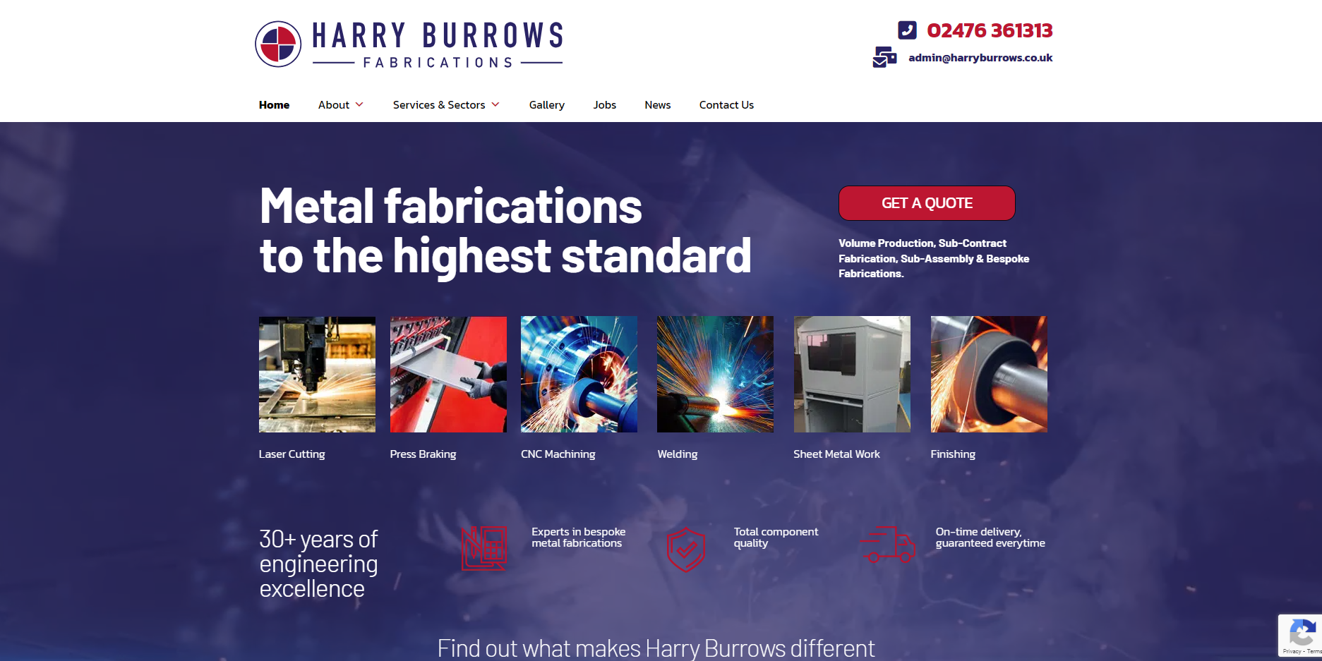 Harry Burrows Fabrications Ltd Website