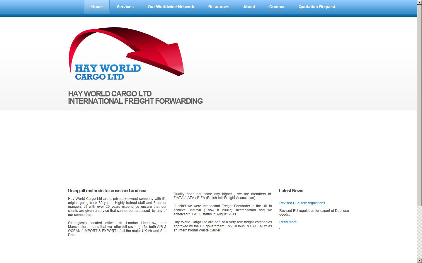 Hay World Cargo Ltd Website