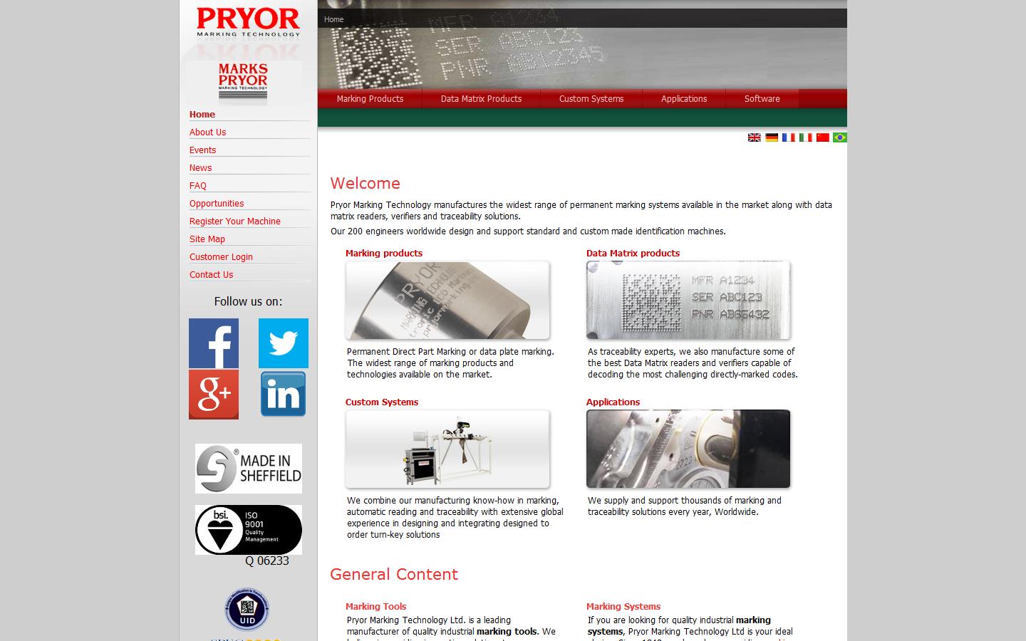 Pryor Marking Technology Website