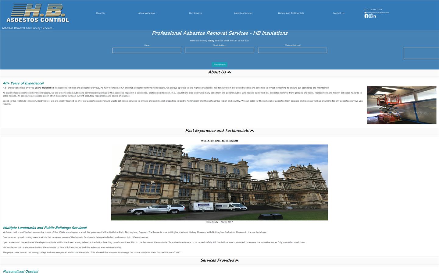 HB Insulations (Notts) Ltd Website