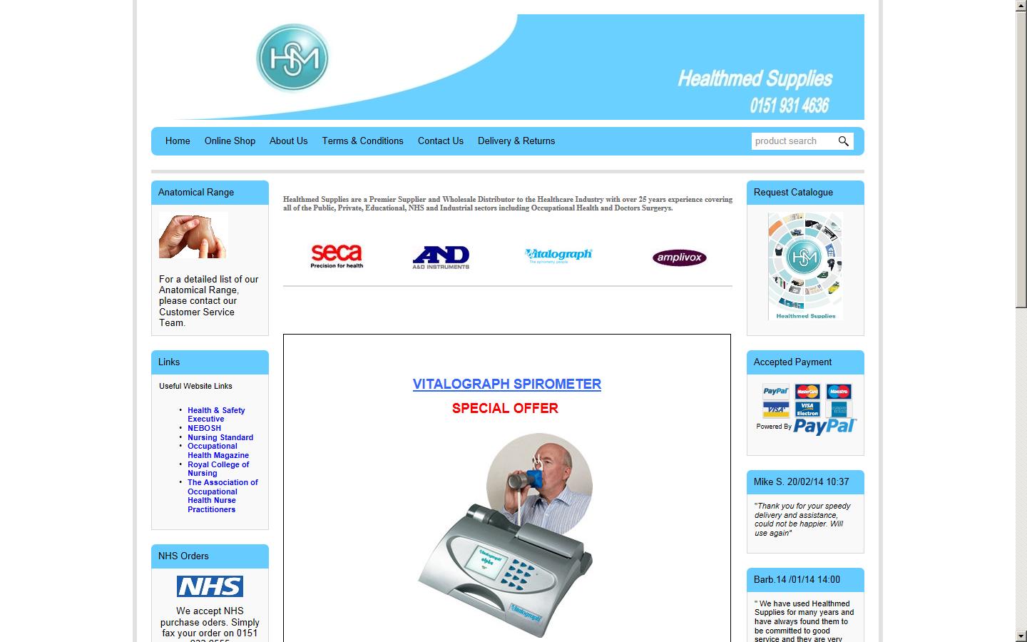 Healthmed Supplies Website