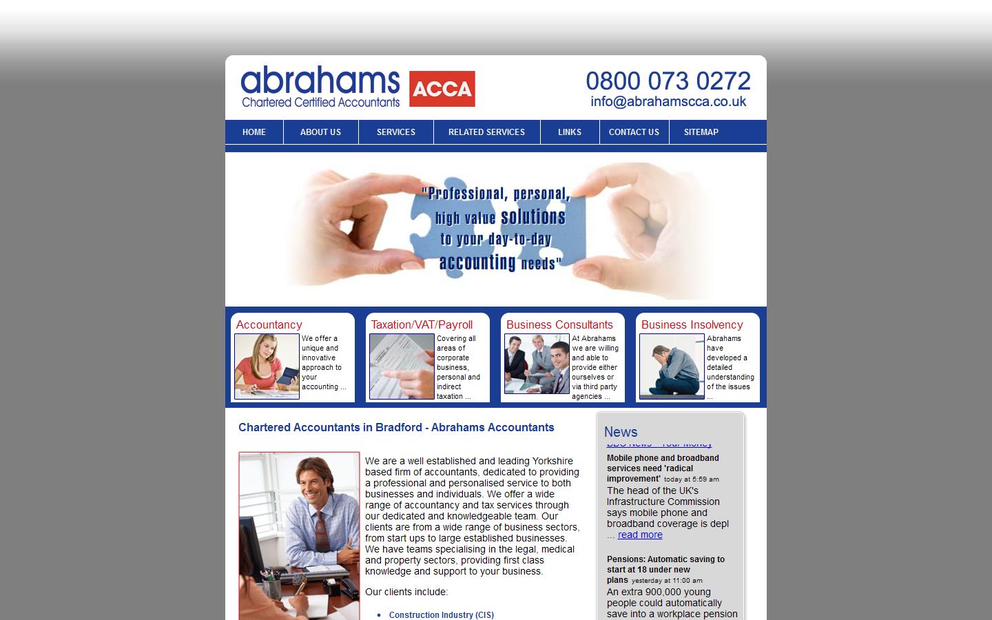 Abrahams Chartered Certified Accountants Website