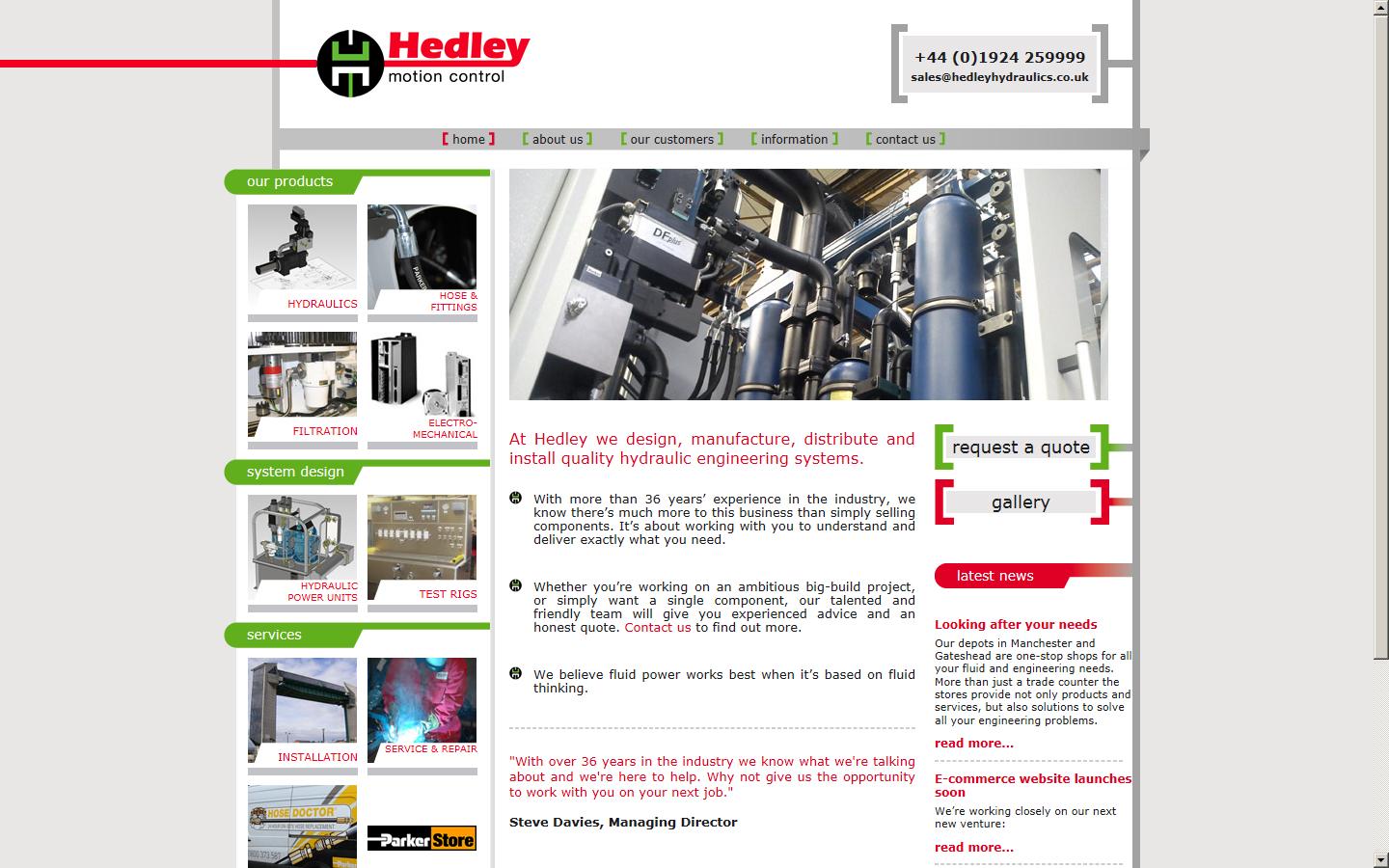 Hedley Hydraulics Limited Website