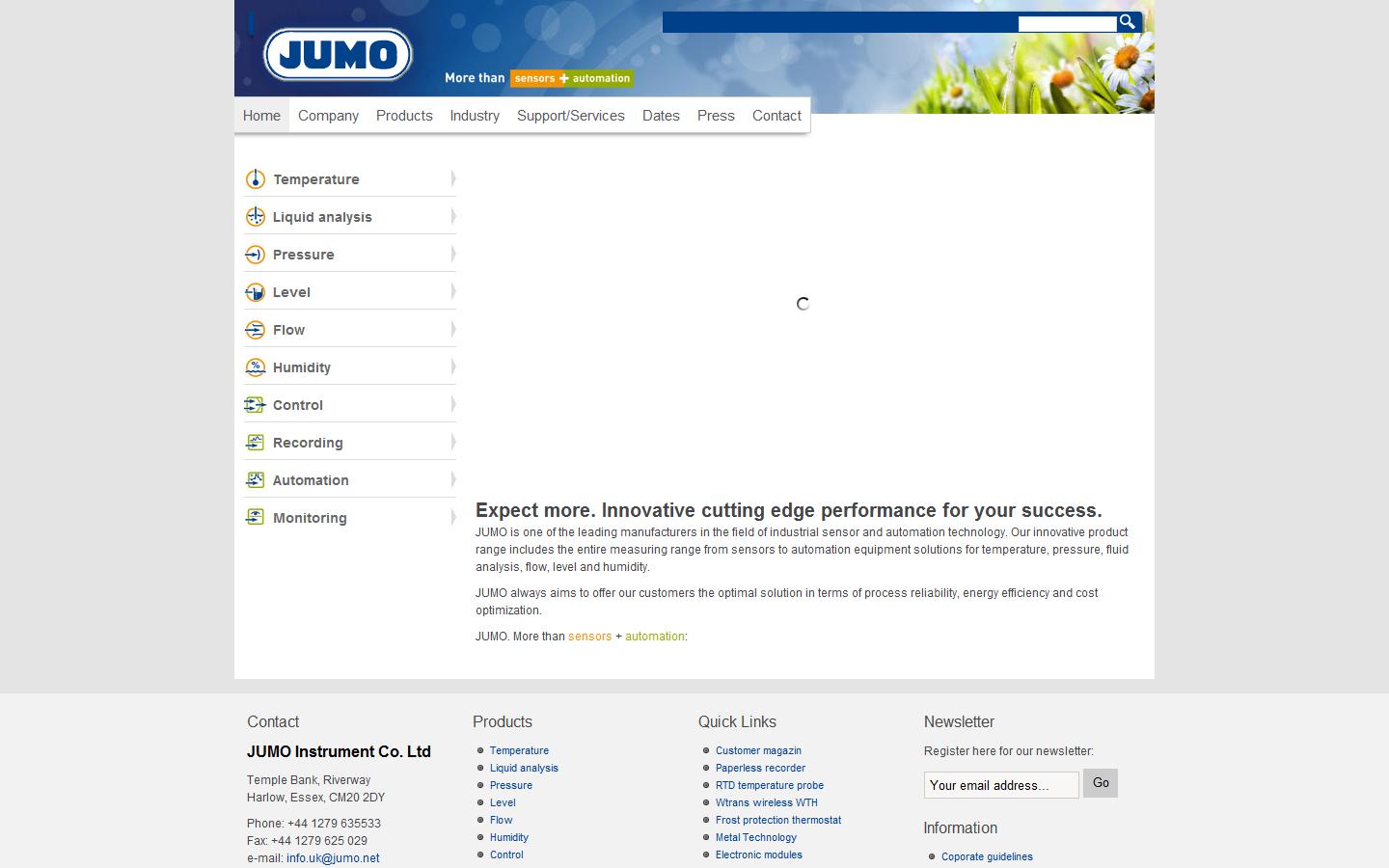 JUMO Instrument Company Ltd Website