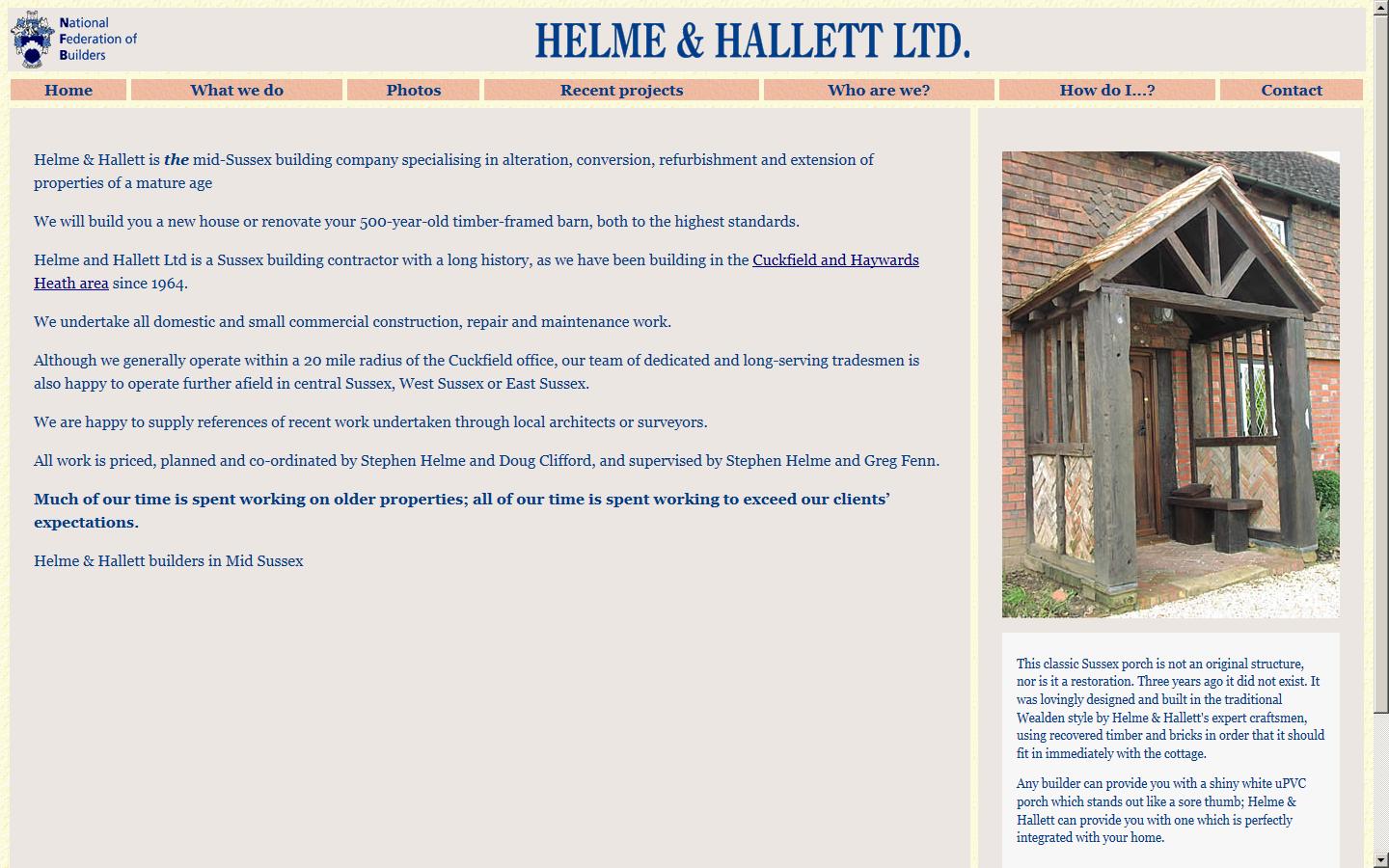 Helme & Hallett Ltd Website