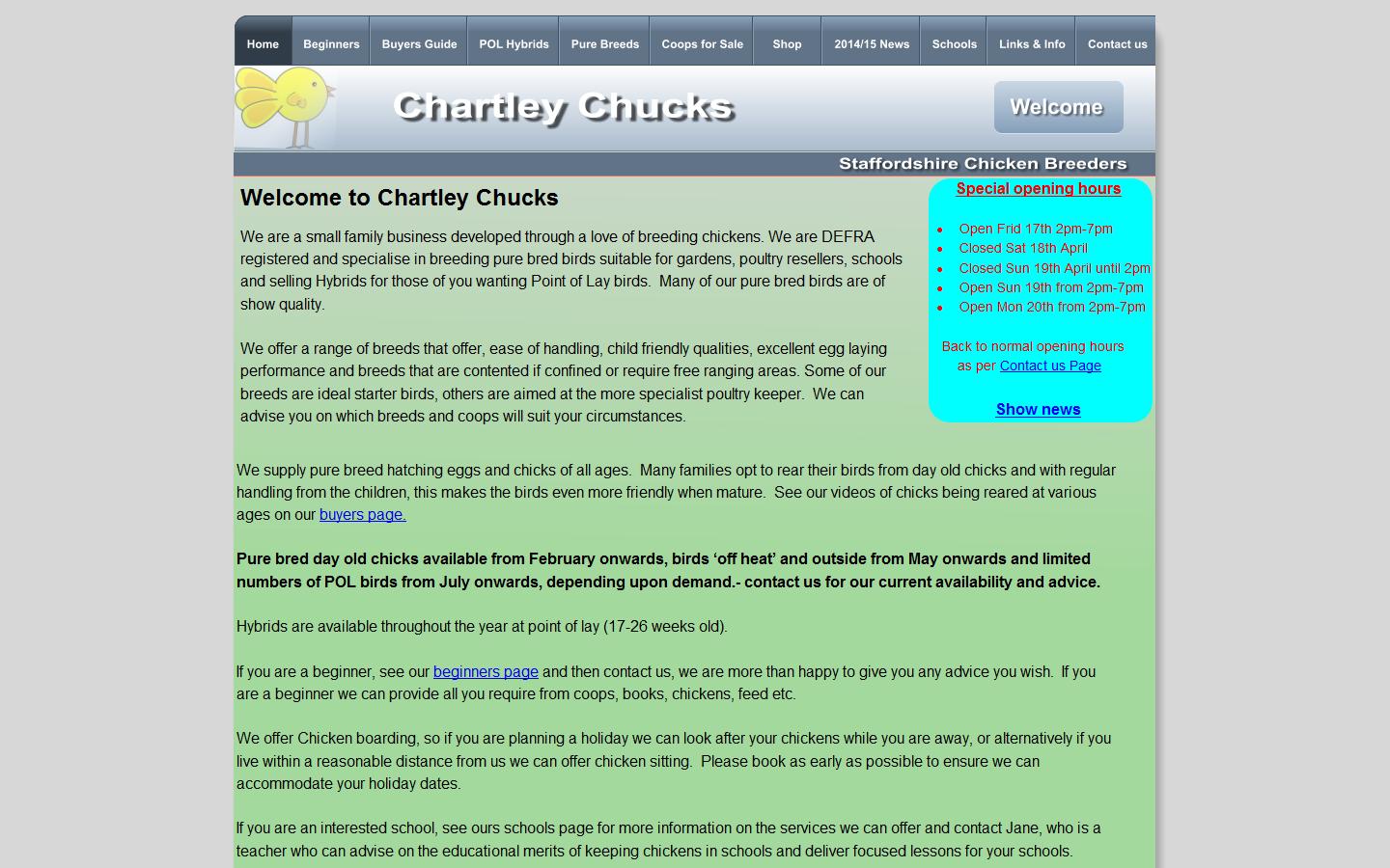 Chartley Chucks Website