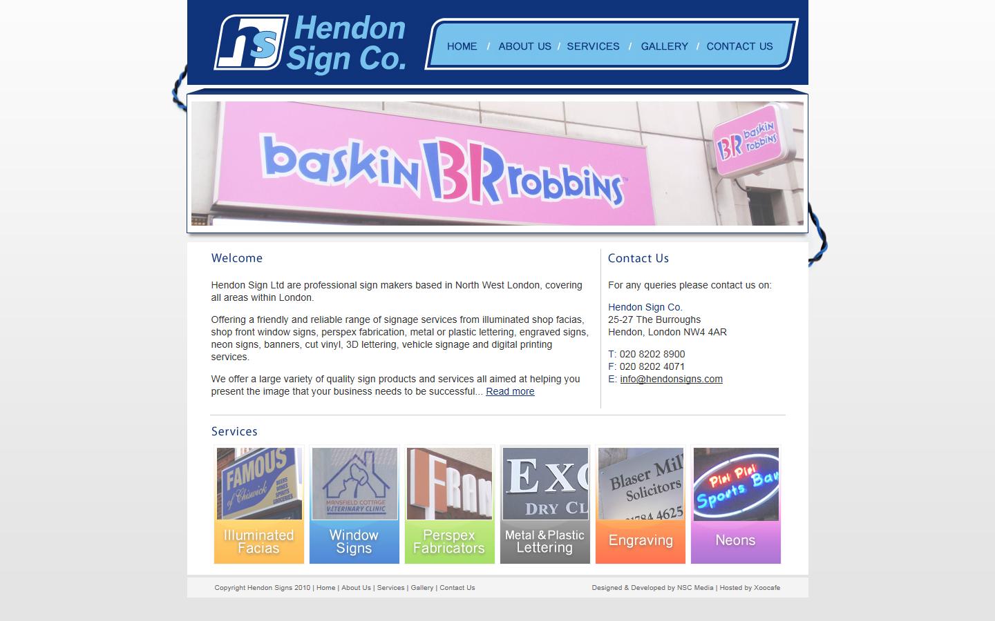 Hendon Sign Co Website