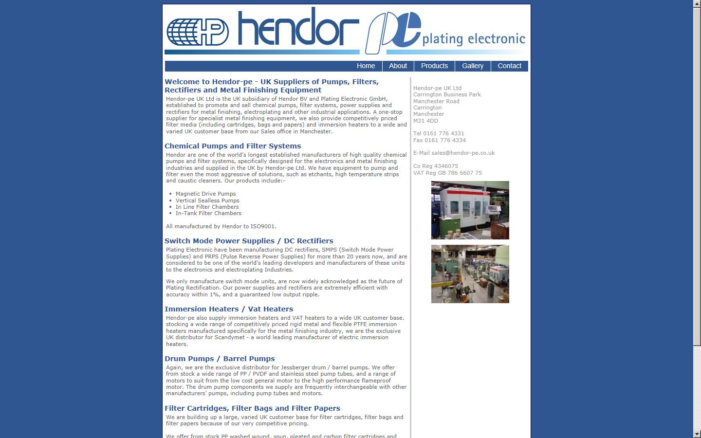 Hendor-pe UK Ltd  Website