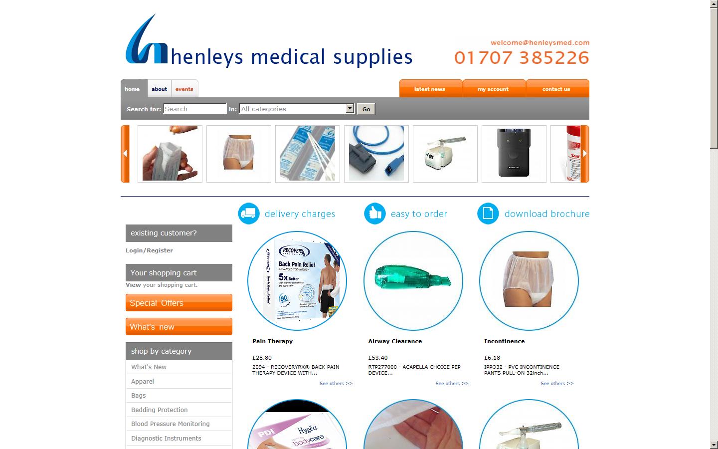 Henleys Medical Supplies Ltd Website