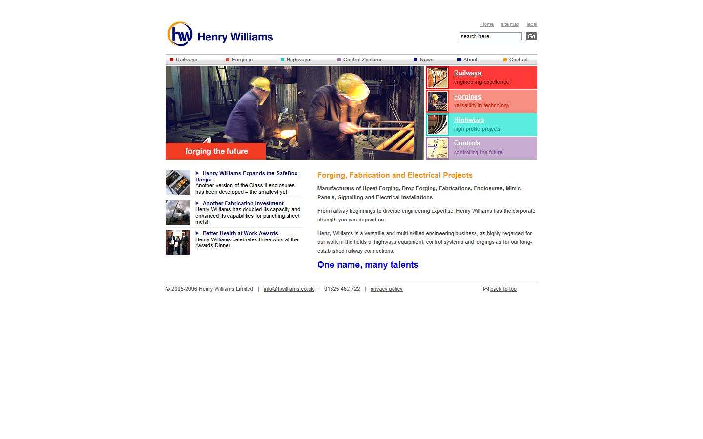 Henry Williams Limited Website