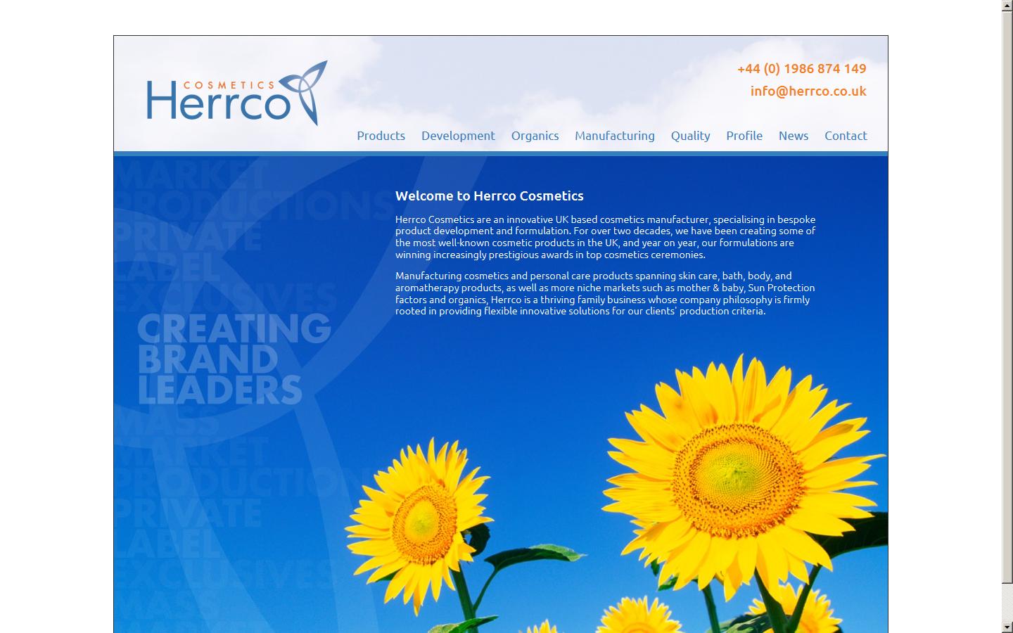 Herrco Cosmetics Website