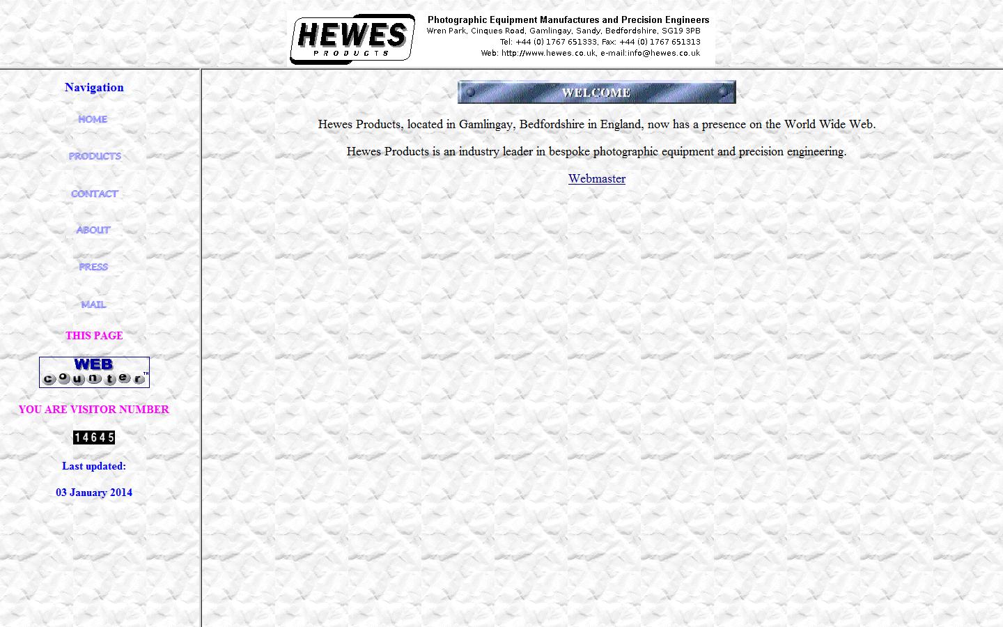 Hewes Products Ltd Website