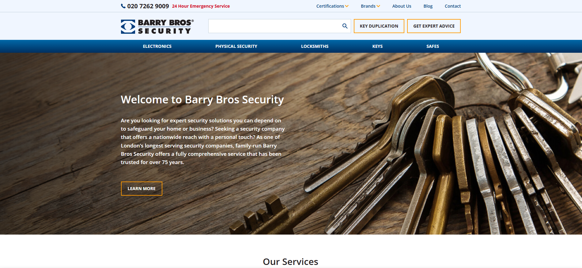 Barry Brothers Security Ltd Website
