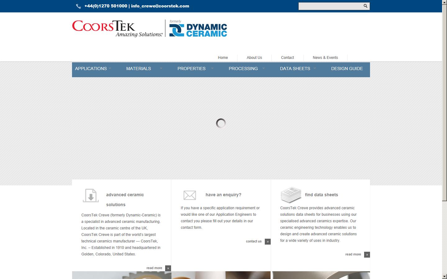 Dynamic Ceramics Website