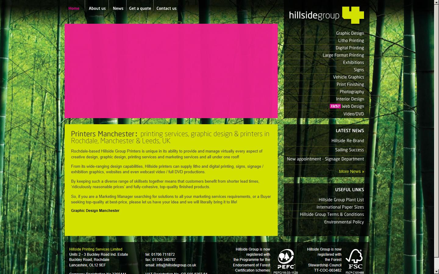 Hillside Printing Services Limited Website