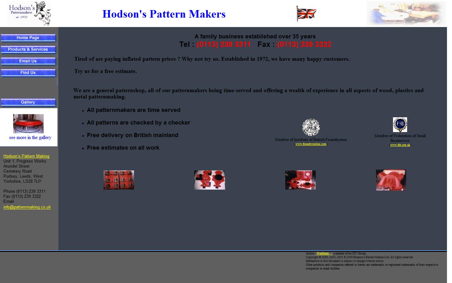 Hodson&rsquo;s Pattern Making Website