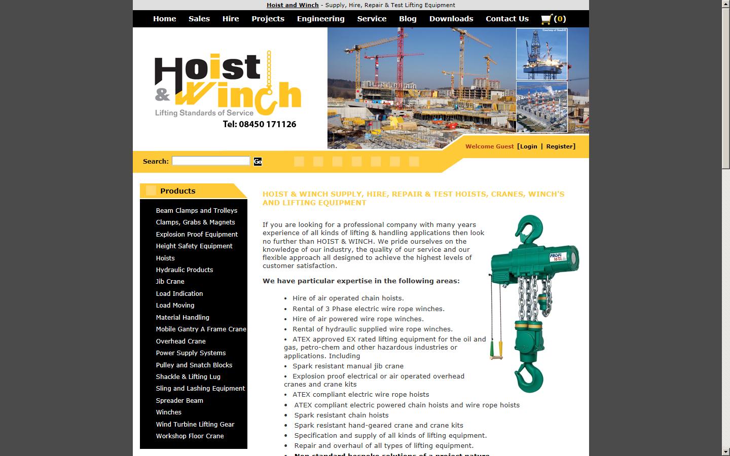 Hoist & Winch Ltd Website
