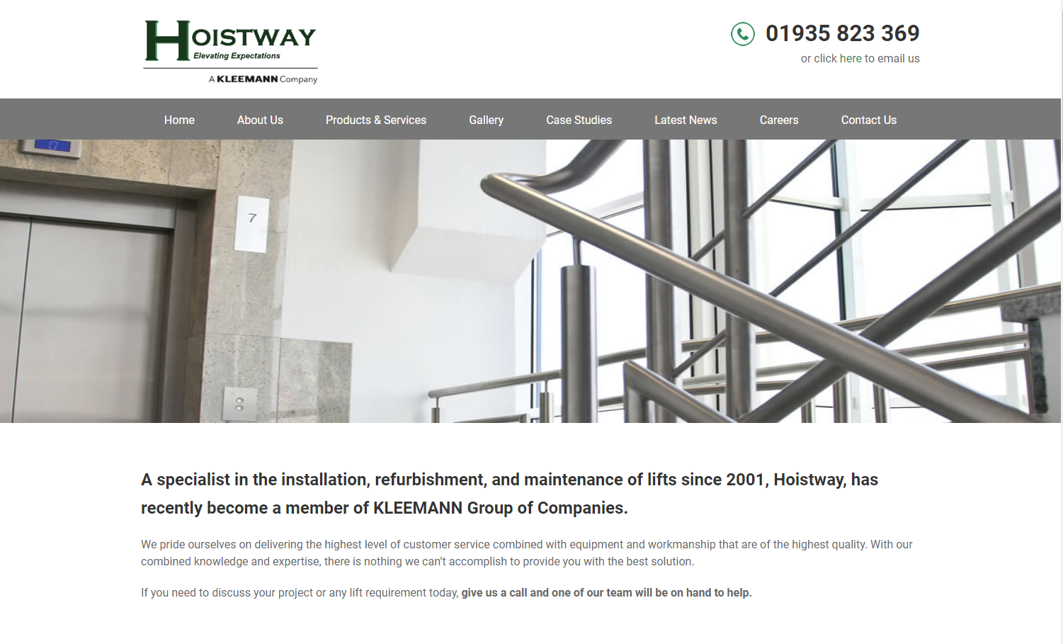 Hoistway Ltd Website