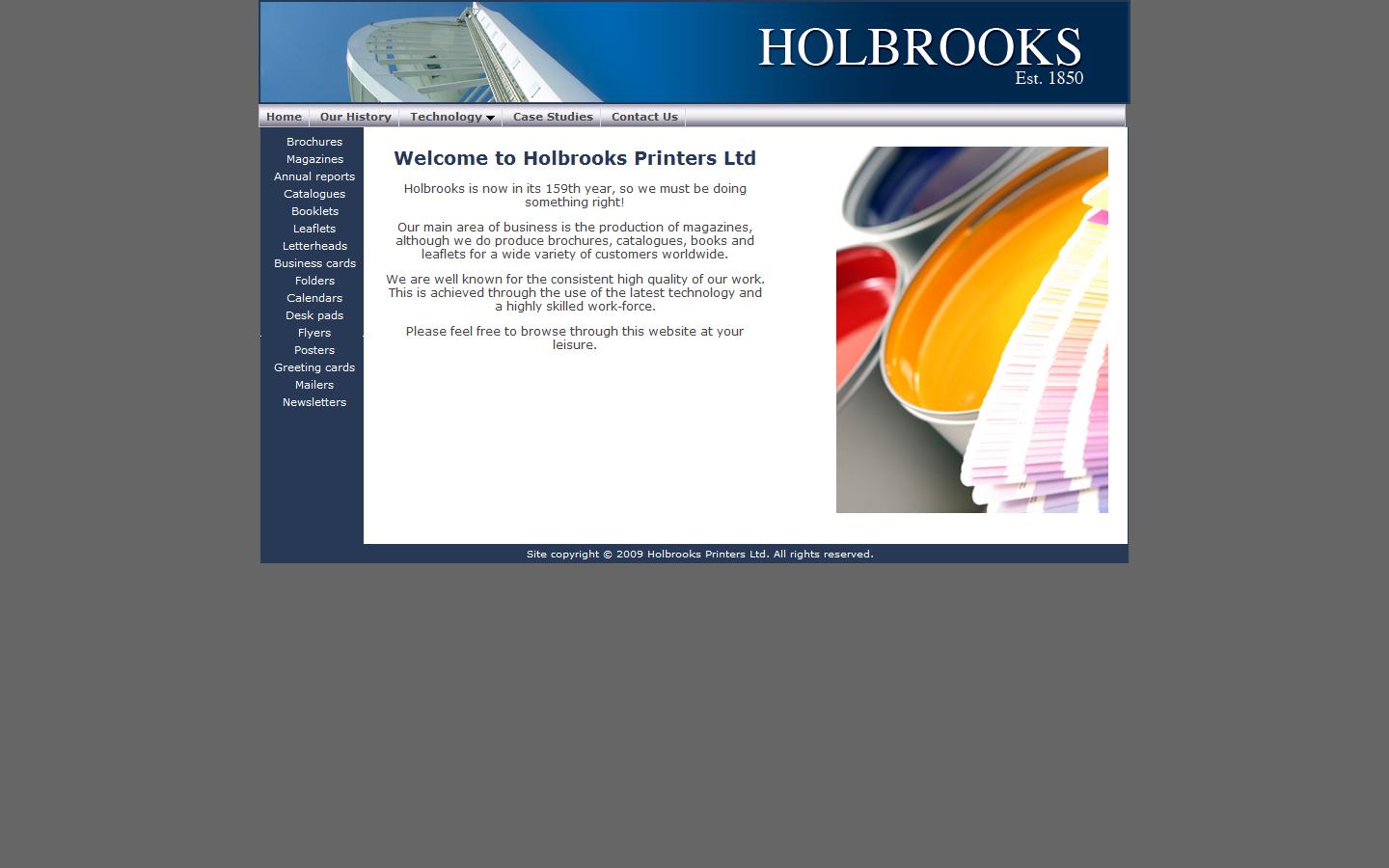 Holbrooks Printers Ltd  Website