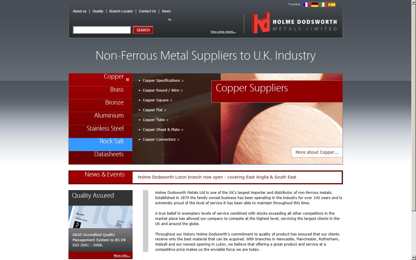 Holme Dodsworth Metals Ltd Newcastle Website