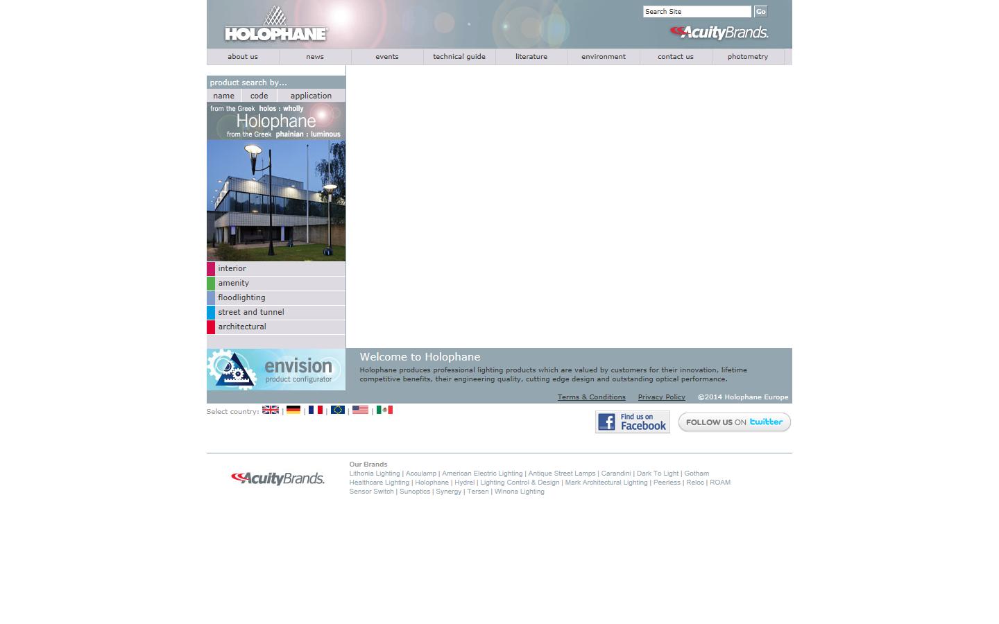 Holophane Europe Ltd Website