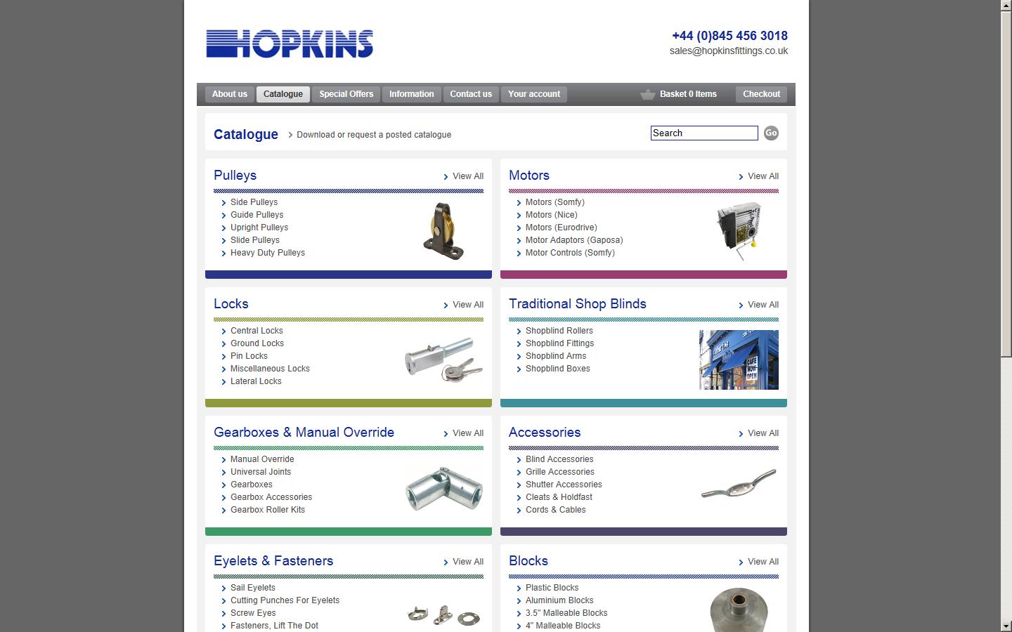 Hopkins Blind & Shutter Fittings Ltd Website