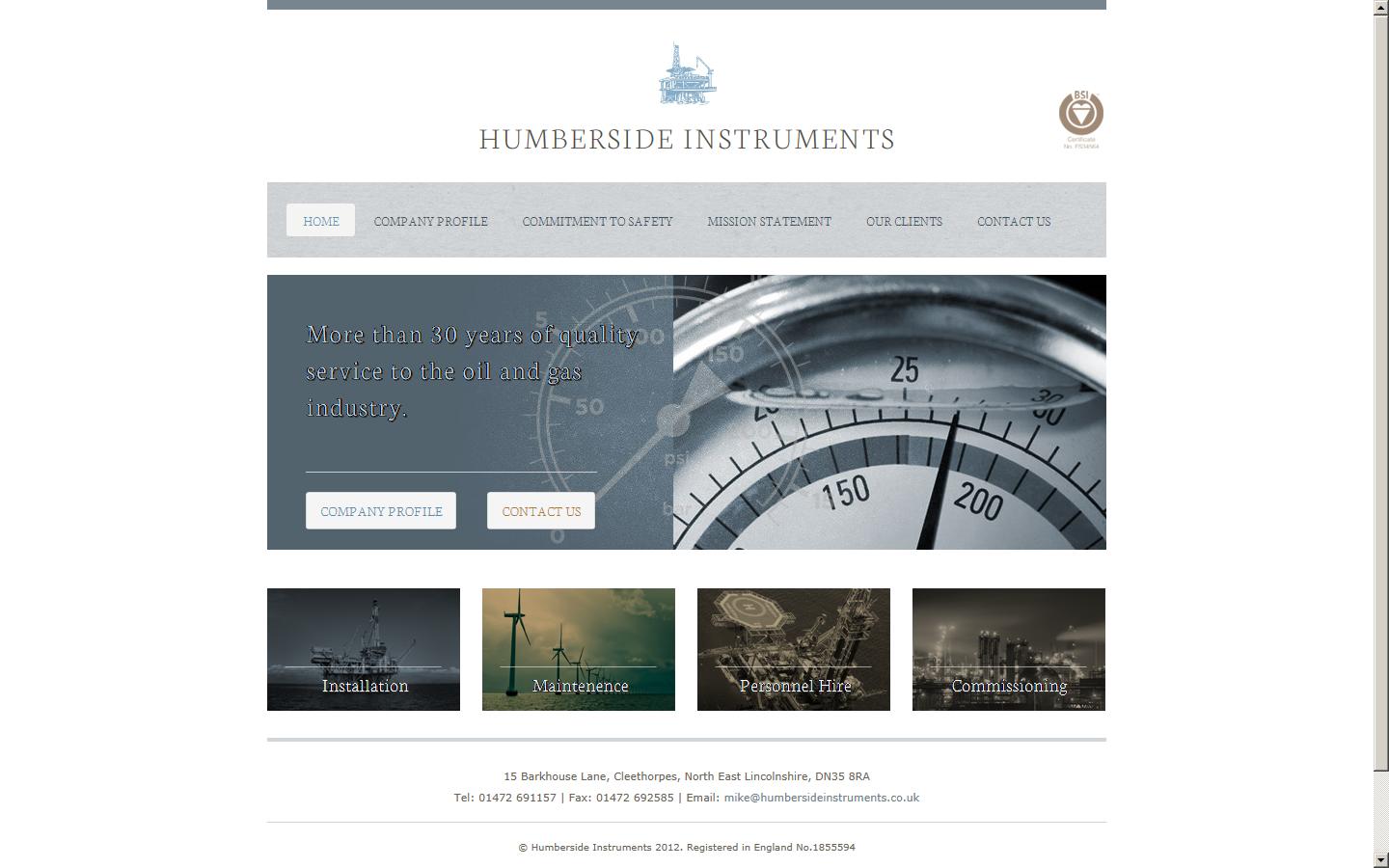 Humberside Instruments Limited Website