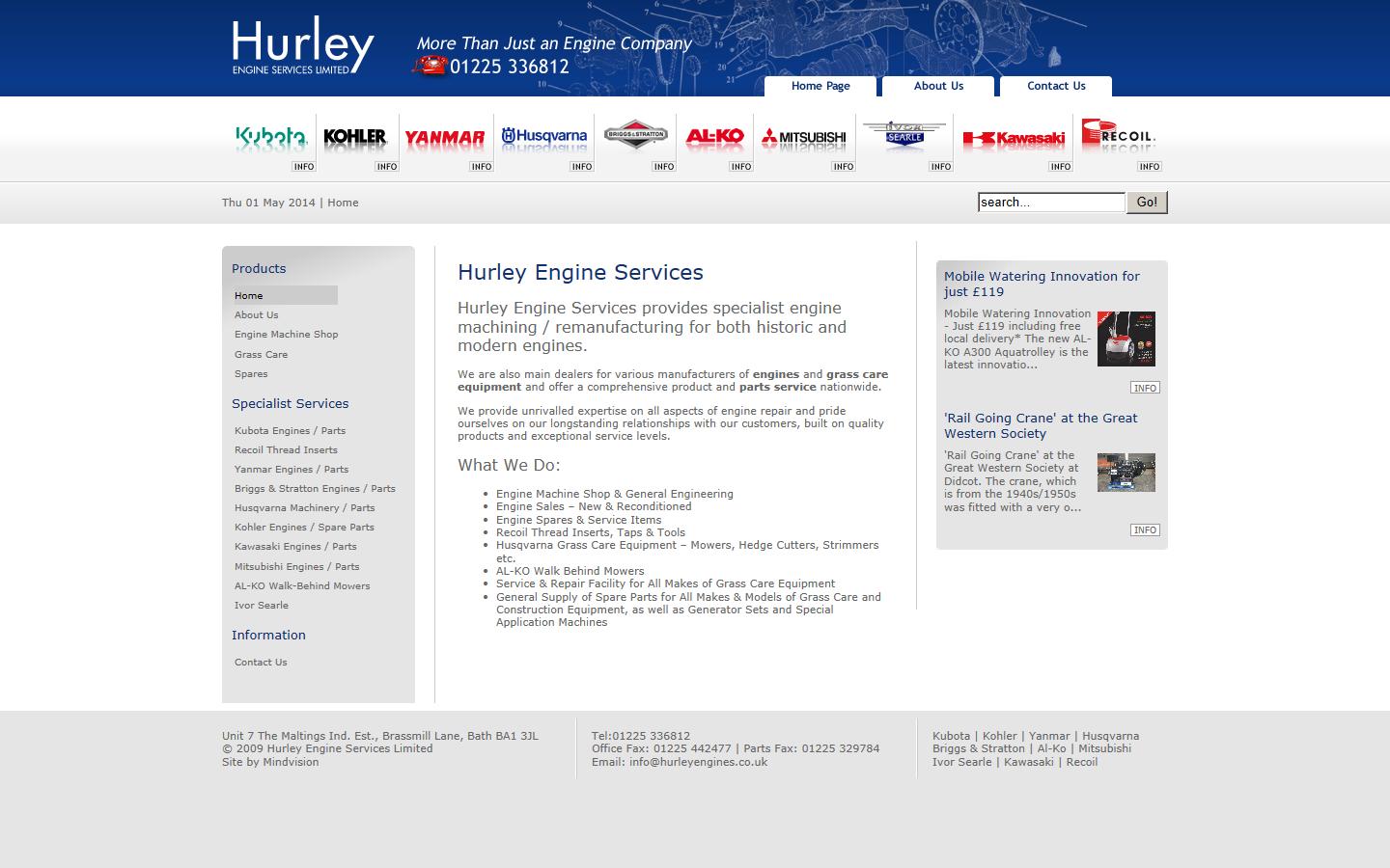 Hurley Engine Services Limited Website