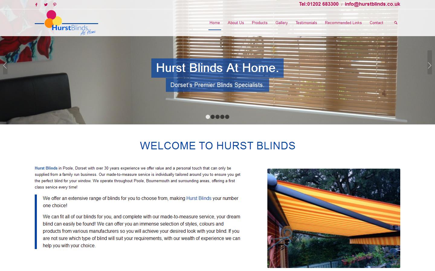 Hurst Blinds  Website