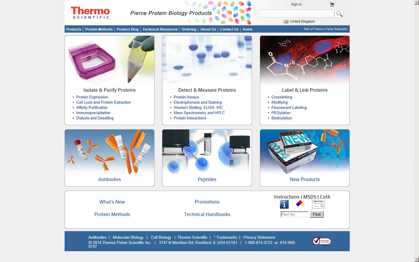 Perbio Science UK Ltd Website