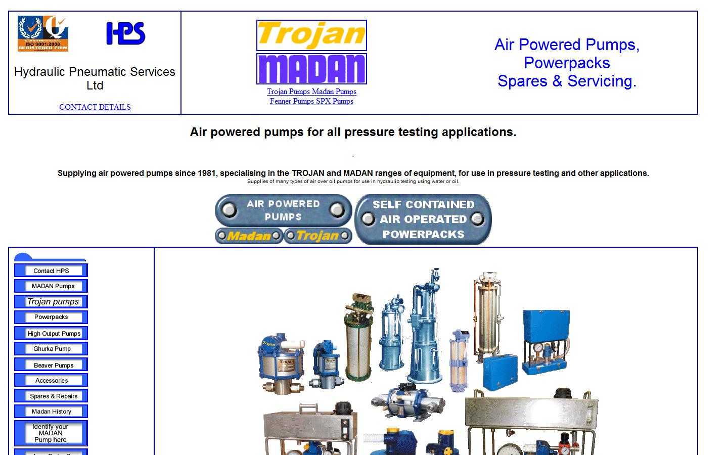 Hydraulic Pneumatic Services Ltd  Website