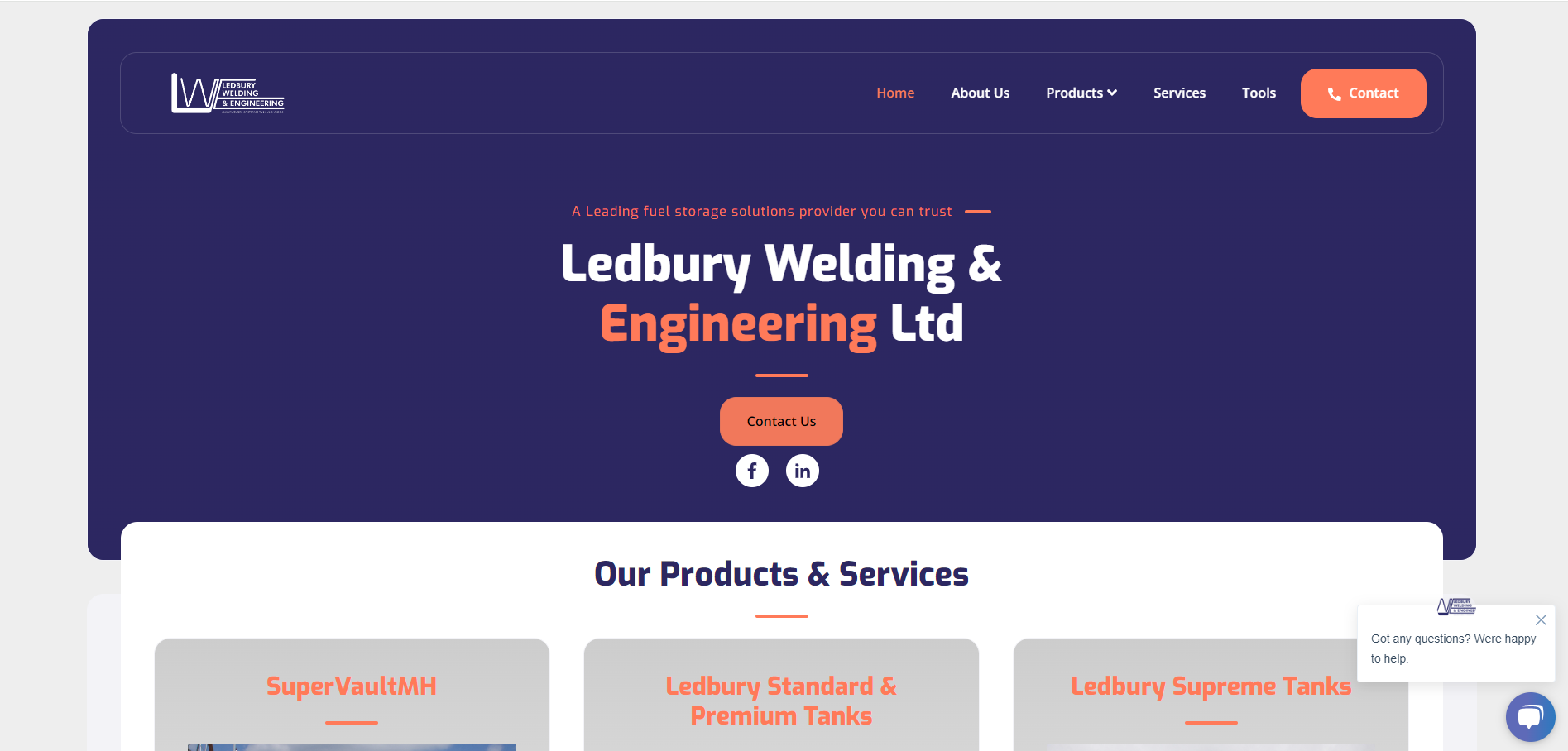 Ledbury Welding & Engineering Ltd Website