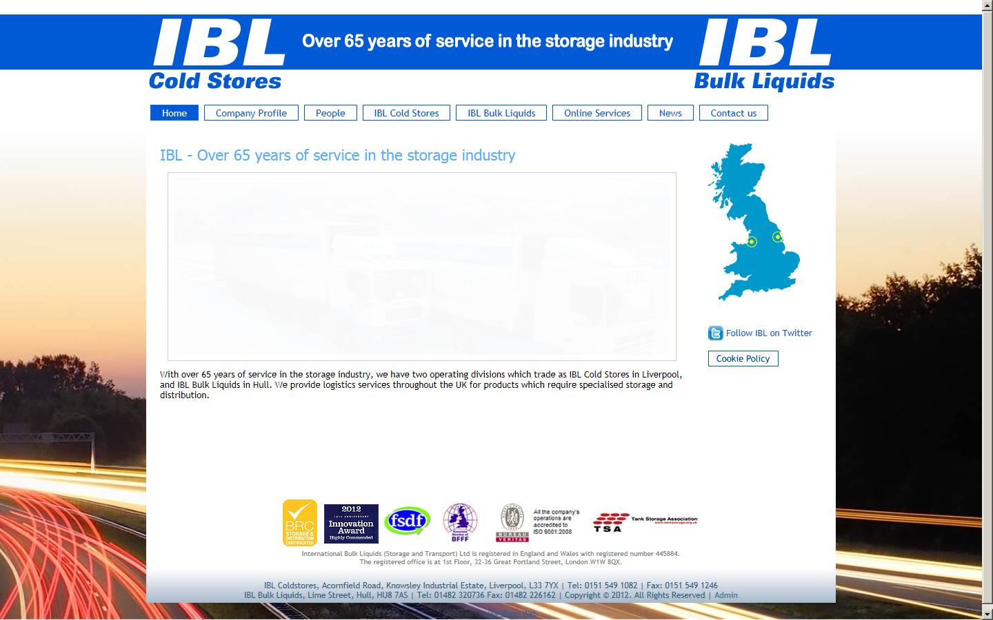 IBL Cold Stores Website