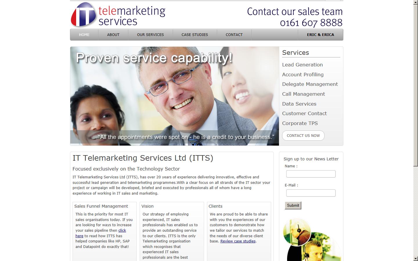 IT Telemarketing Services Ltd Website