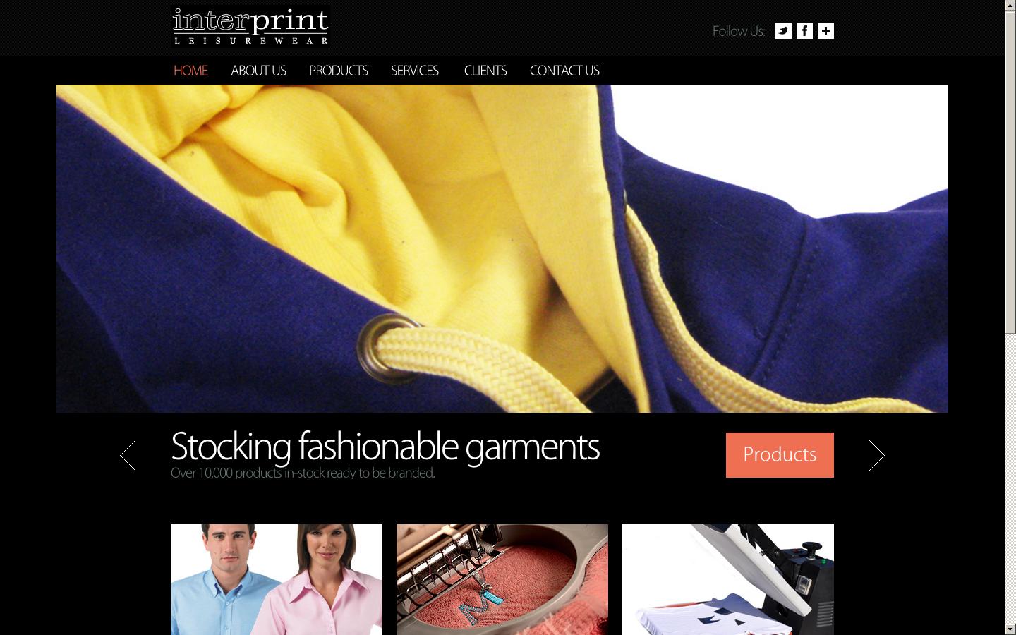 Interprint Leisurewear Website