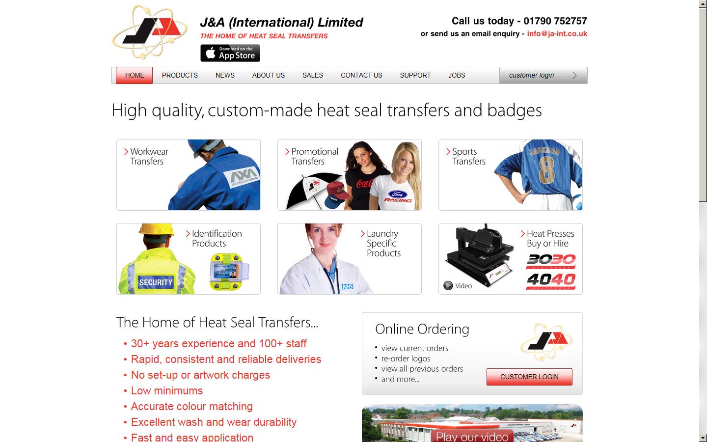 J&A (International) Ltd Website