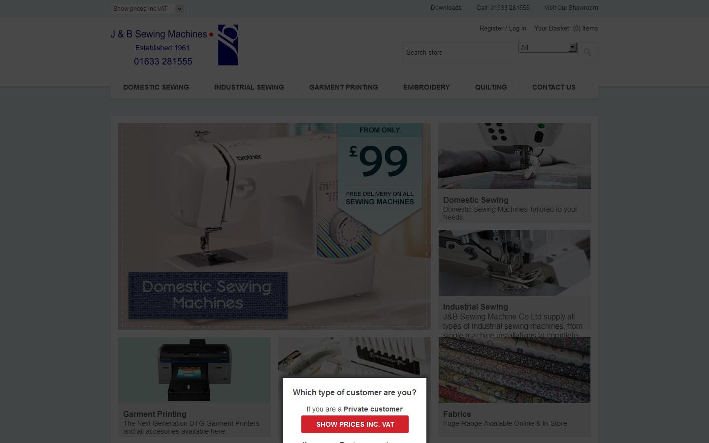 J & B Sewing Machine Co Ltd Website