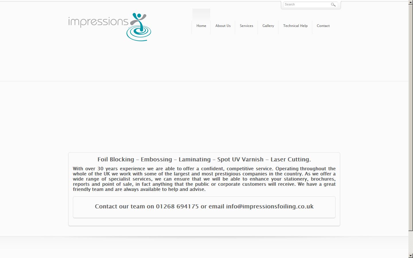 Impressions Foiling Website