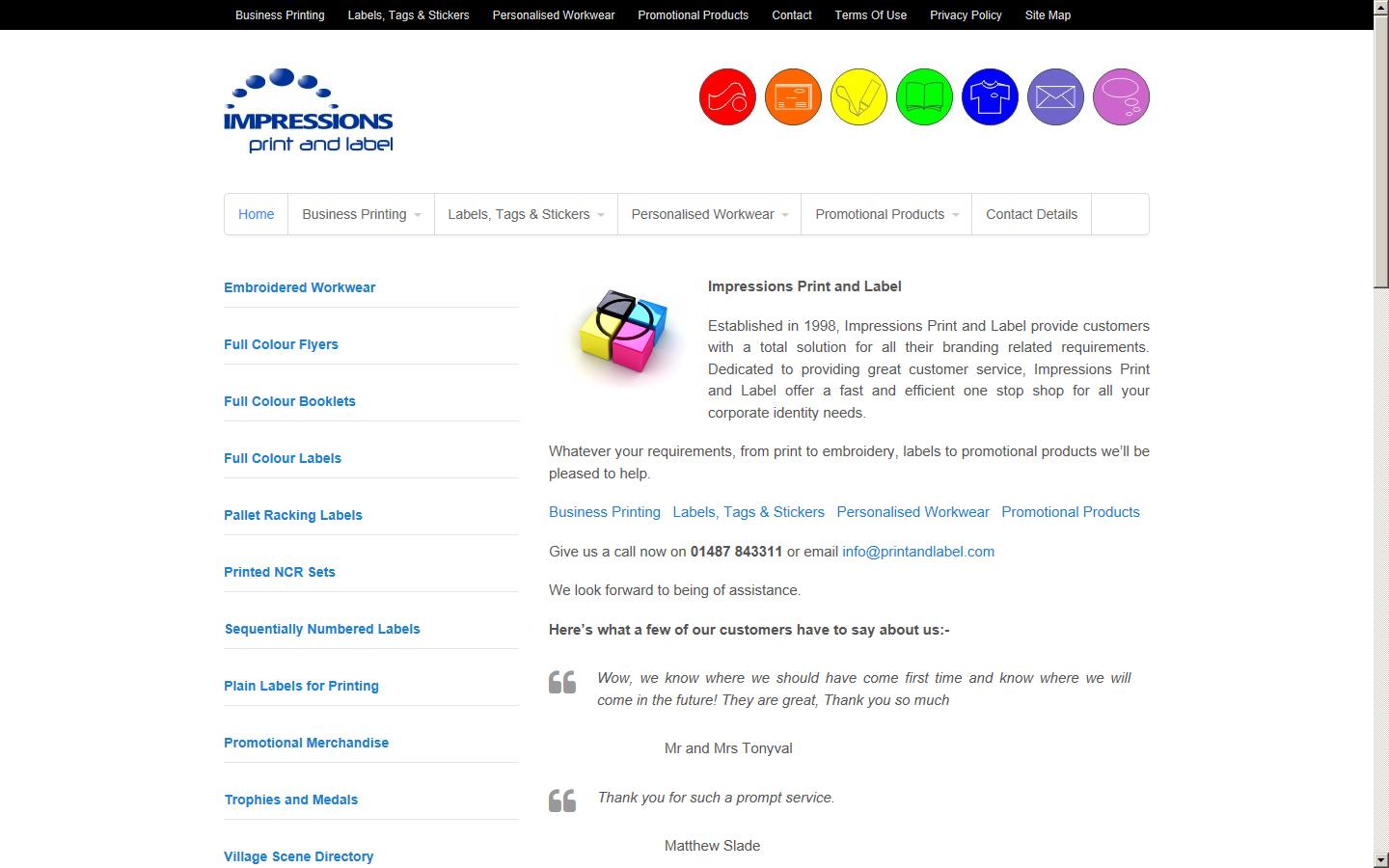 Impressions Print & Label Website