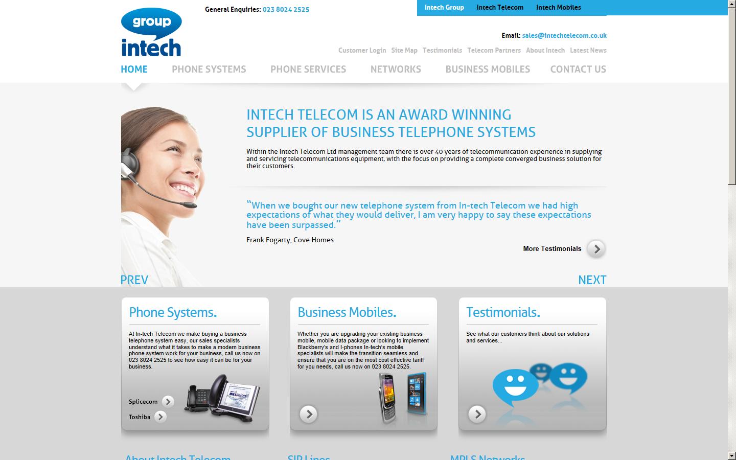 In-tech Telecom Ltd Website