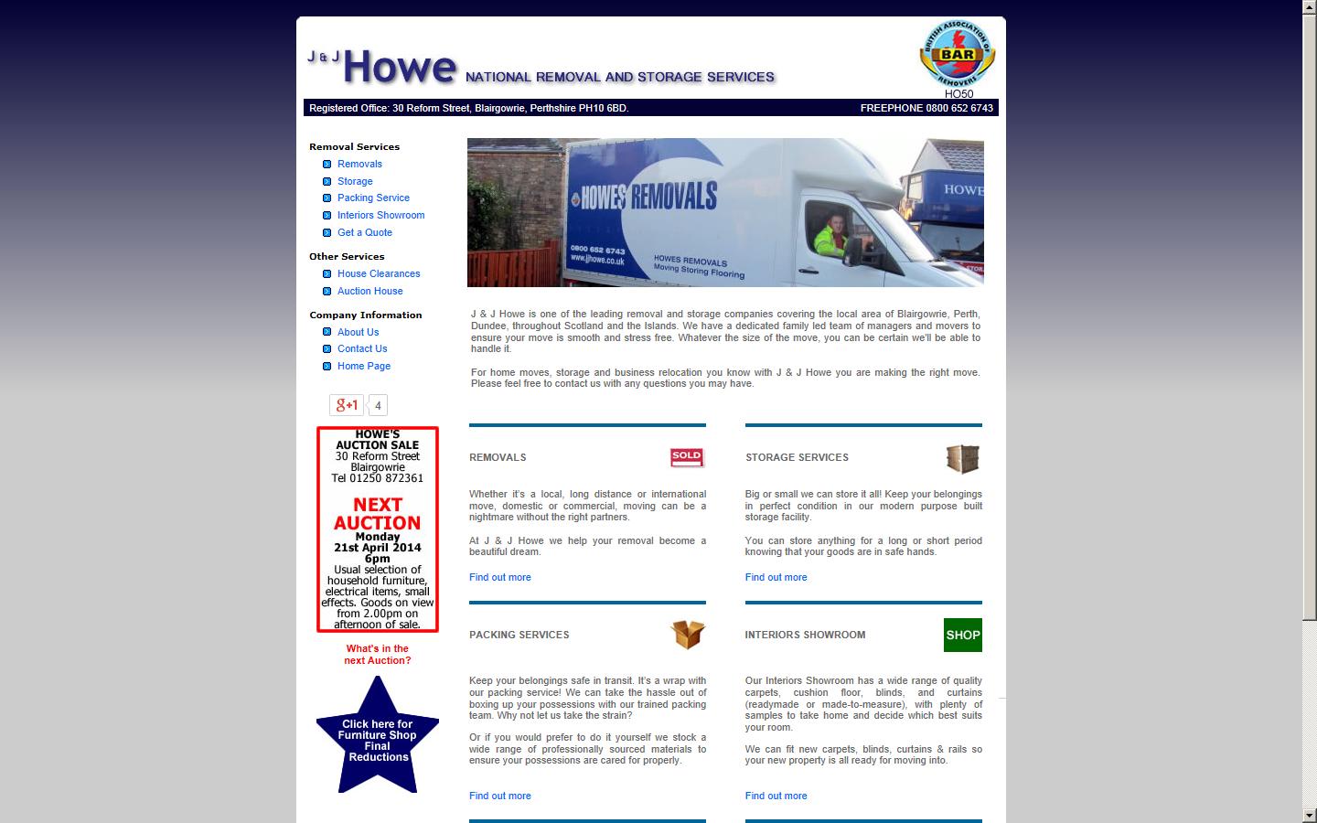 J & J Howe Removals Ltd Website