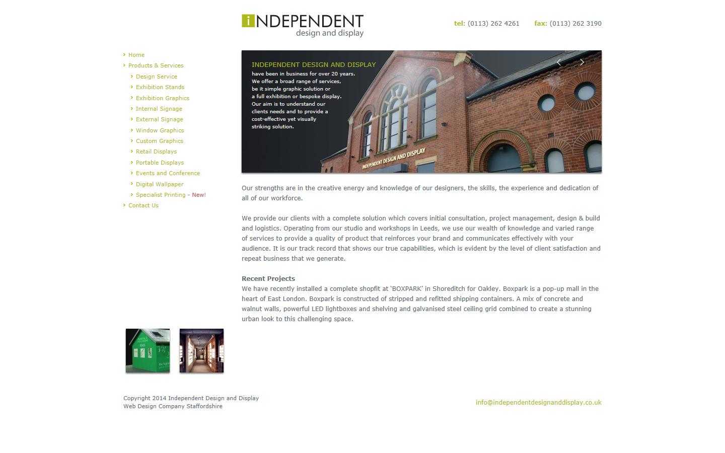 Independent Design and Display Website