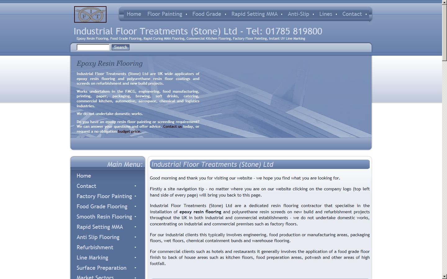 Industrial Floor Treatments (Stone) Ltd  Website