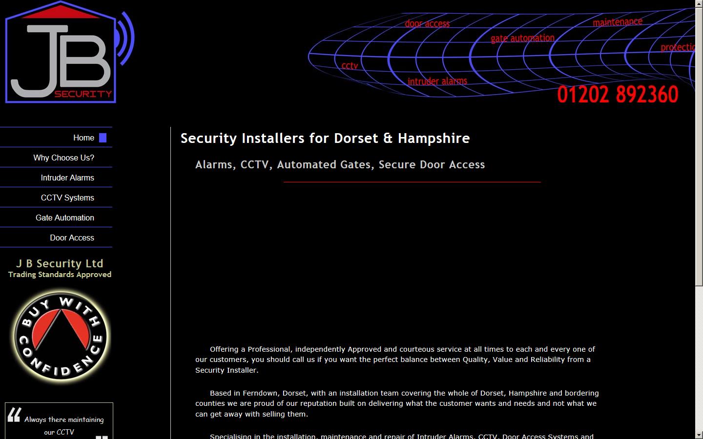 J B Security Ltd Website