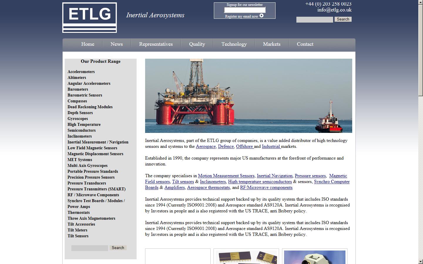 ETLG Inertial Aerosystems Website