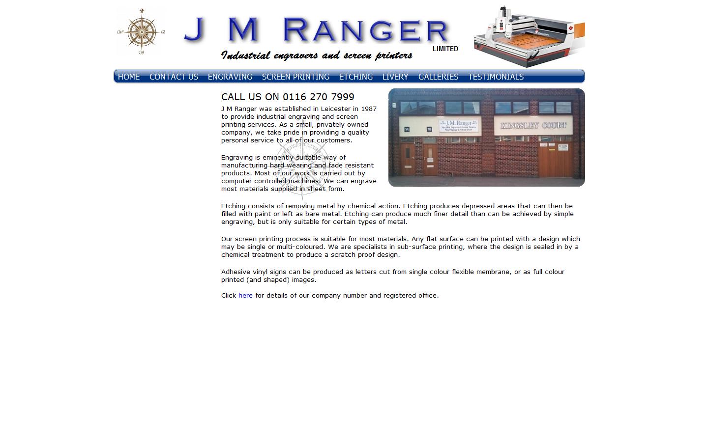 J. M. RANGER LIMITED Website