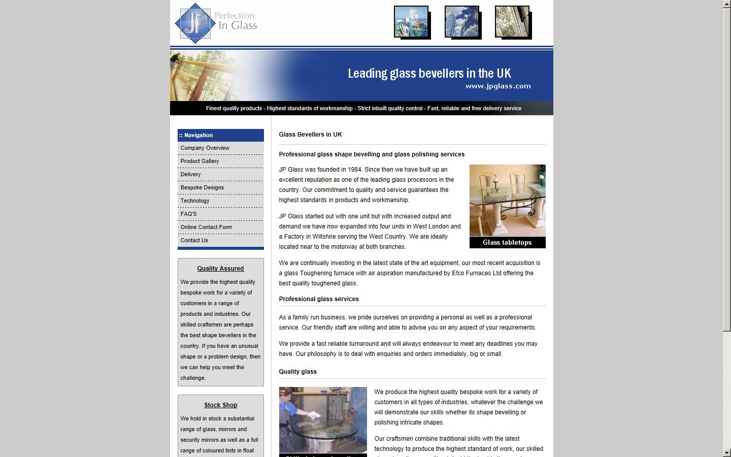 J.P Glass & Decor LTD Website