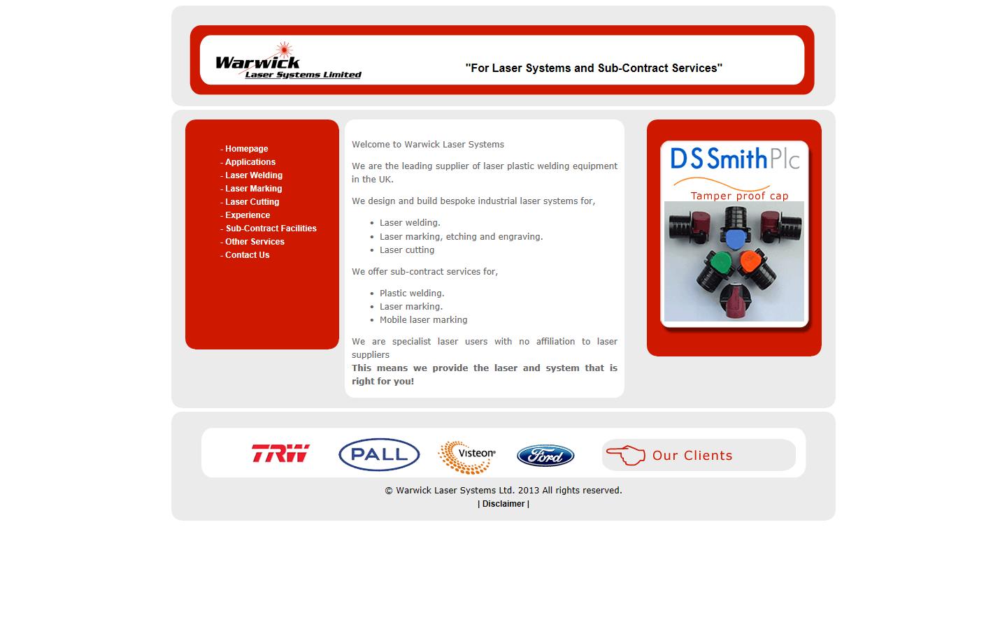 Warwick Laser Systems Ltd Website